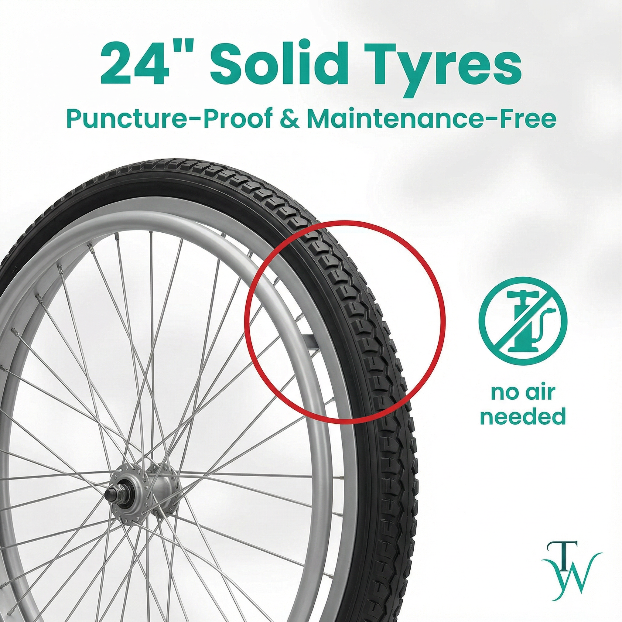 EQUPMED 24" Wheelchair - Folds For Easy Transport, Supports Up To 136kg