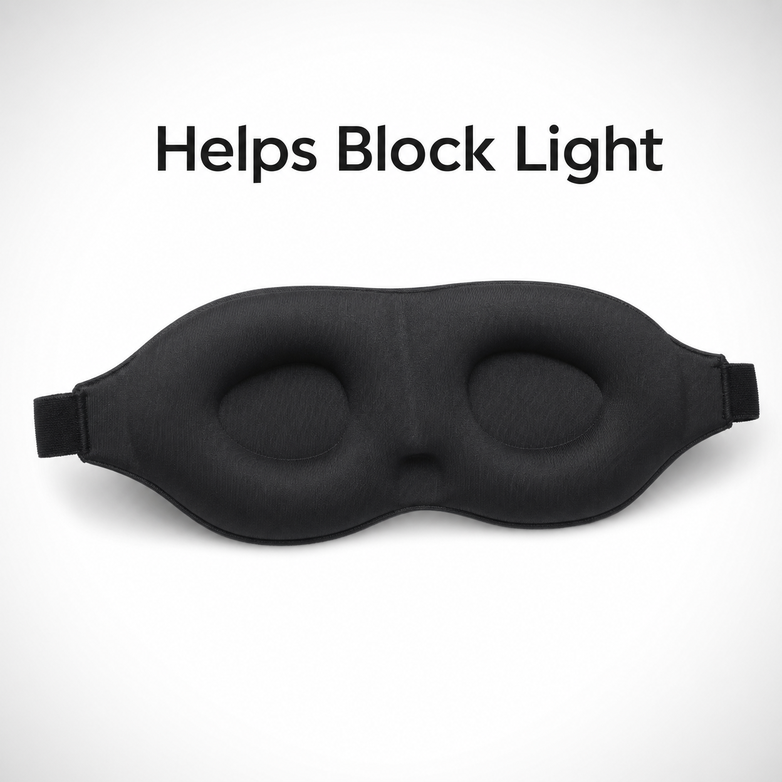 3D Memory Foam Mask - Block 100% Light, Sleep Anywhere