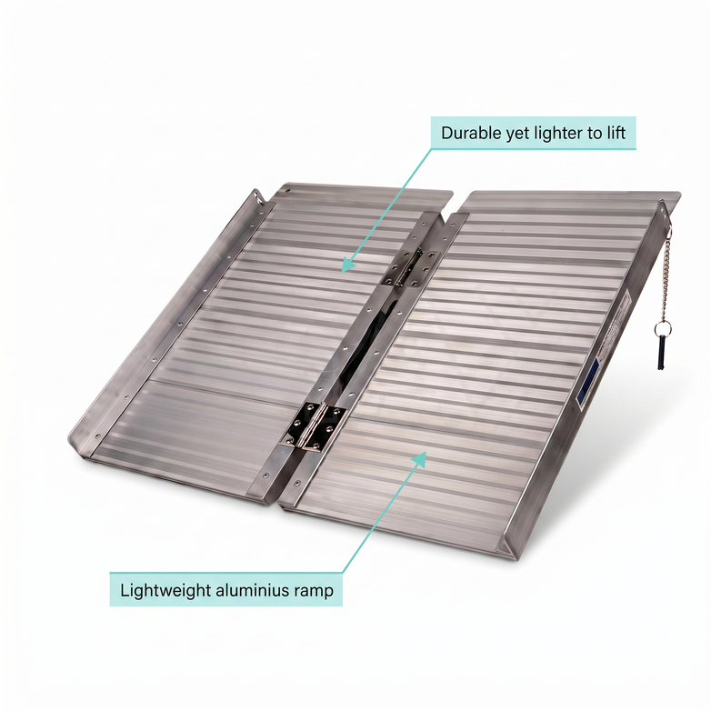 Aluminium Folding Ramp - Easy Vehicle Access, Portable Strength