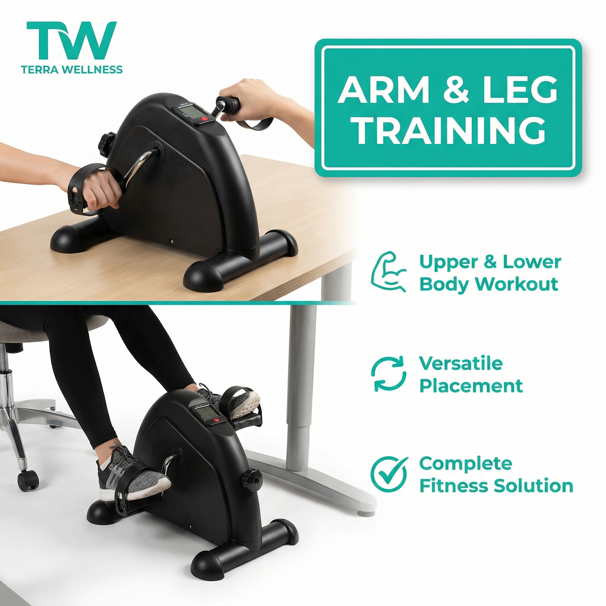 Under Desk Exercise Bike - Stay Active, Burn Calories