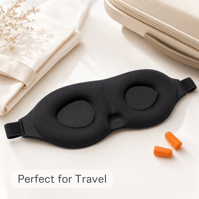 3D Memory Foam Mask - Block 100% Light, Sleep Anywhere