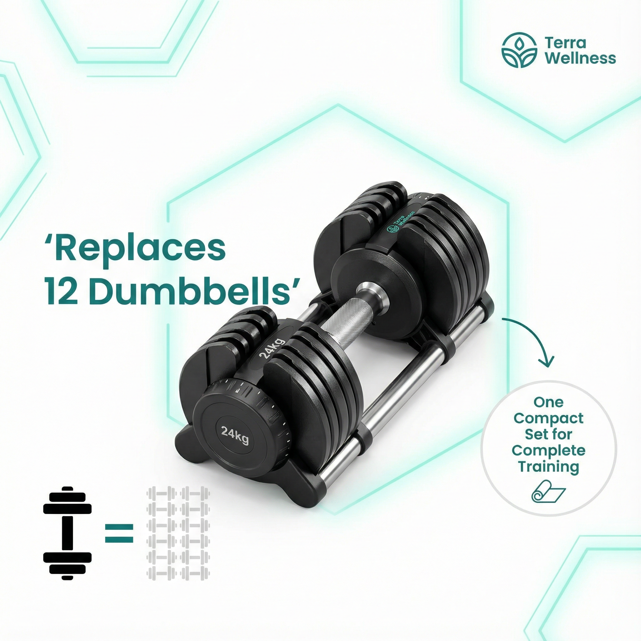 24kg Adjustable Dumbbell - Build Muscle Fast, Save On Space