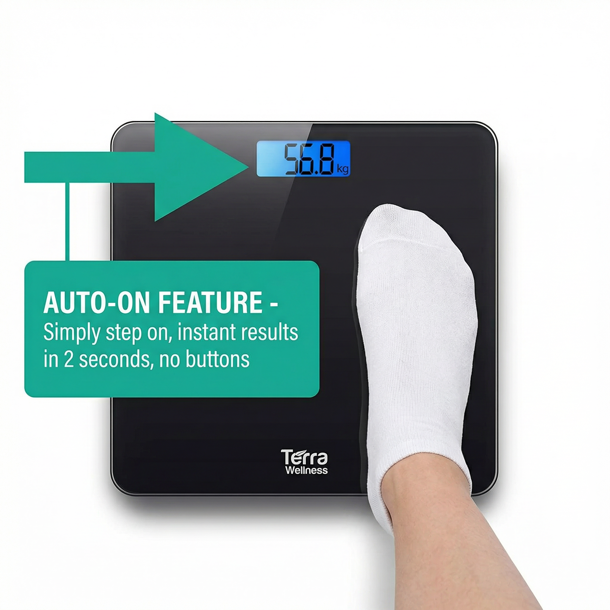 Digital Bathroom Scale - Track Progress, Precision Accuracy