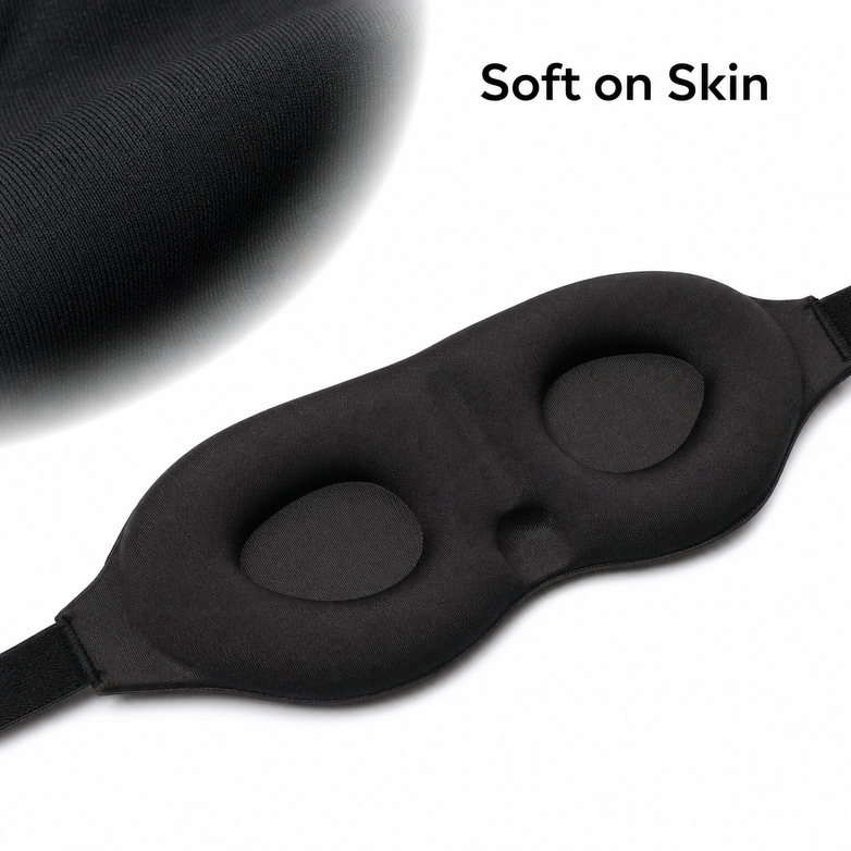 3D Memory Foam Mask - Block 100% Light, Sleep Anywhere