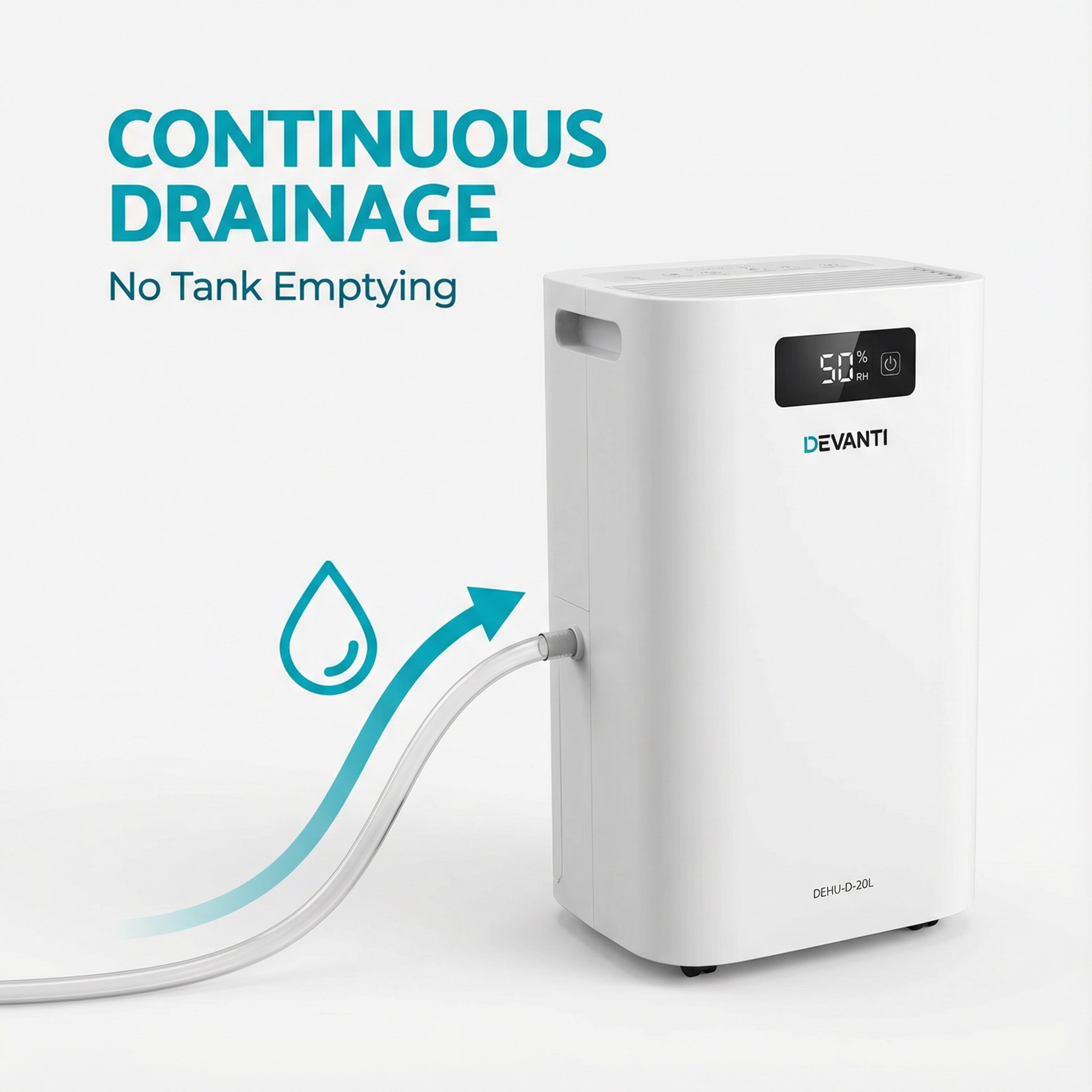 Devanti Dehumidifier - Remove Excess Moisture, Prevent Mould