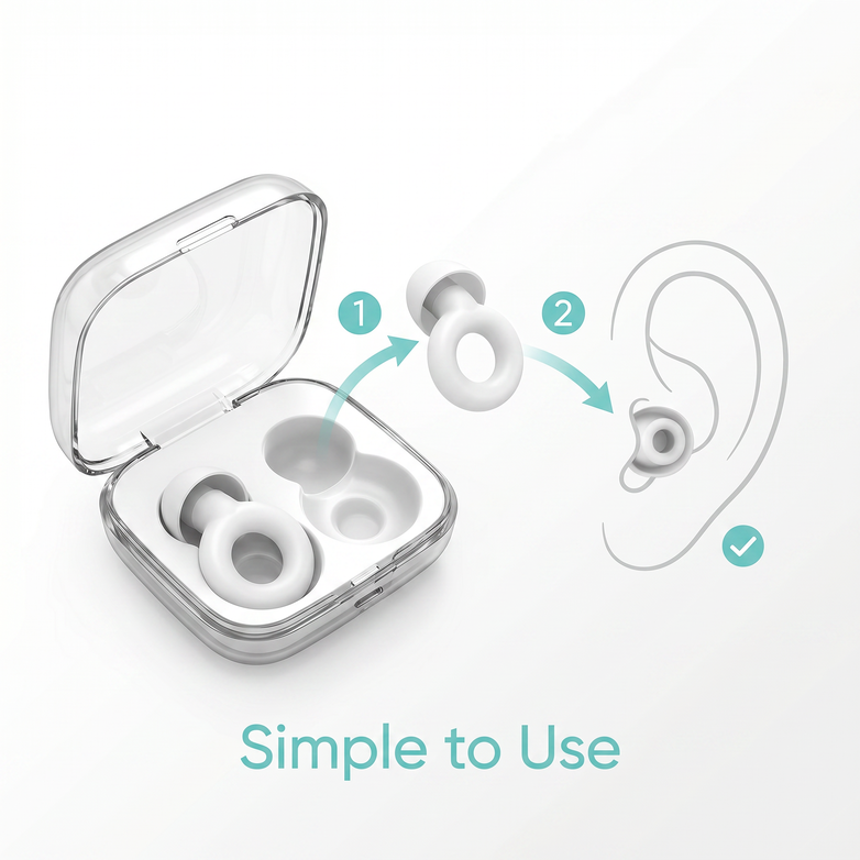 Silicone Ear Plugs - Block Harsh Noise, Sleep In Peace