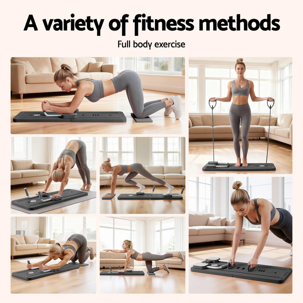 Everfit Portable Pilates Machine – Pilates Reformer, Full-Body Workouts, Zero Gym Required