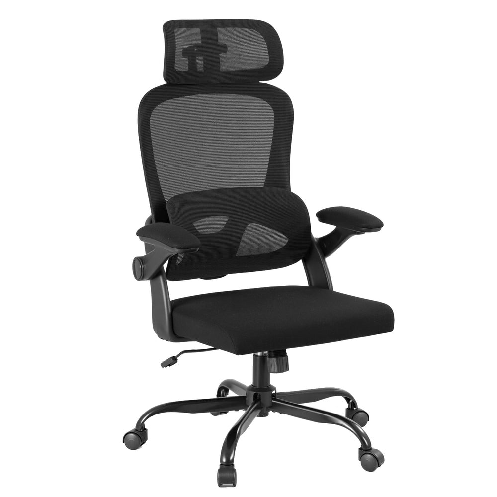 Ergonomic office chair with mesh back adjustable armrests and lumbar support for comfortable working