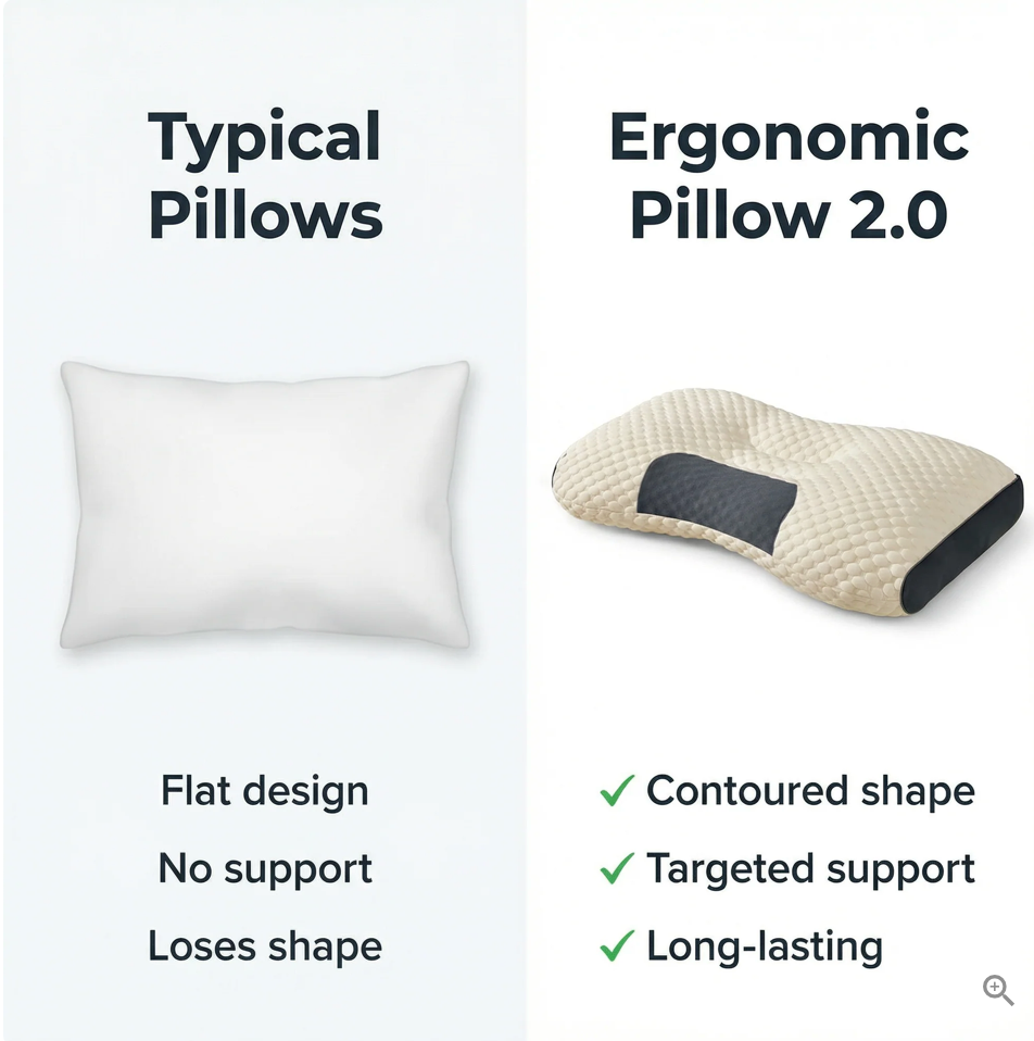 Ergonomic Pillow 2.0 - Align Your Spine, Boost Your Sleep
