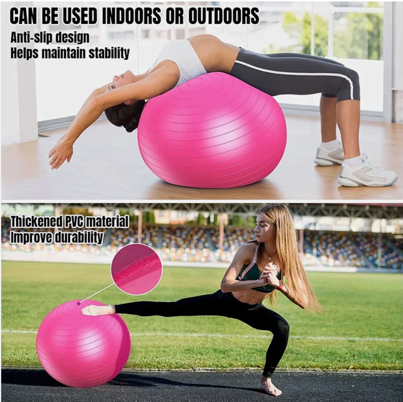 Swiss Exercise Ball 55-85cm - Build Core, Improve Balance