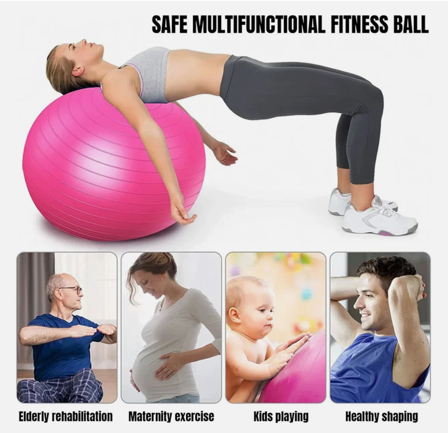 Swiss Exercise Ball 55-85cm - Build Core, Improve Balance