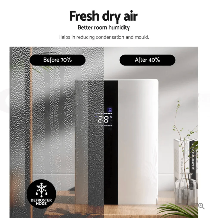 Devanti Dehumidifier - Remove Excess Moisture, Prevent Mould