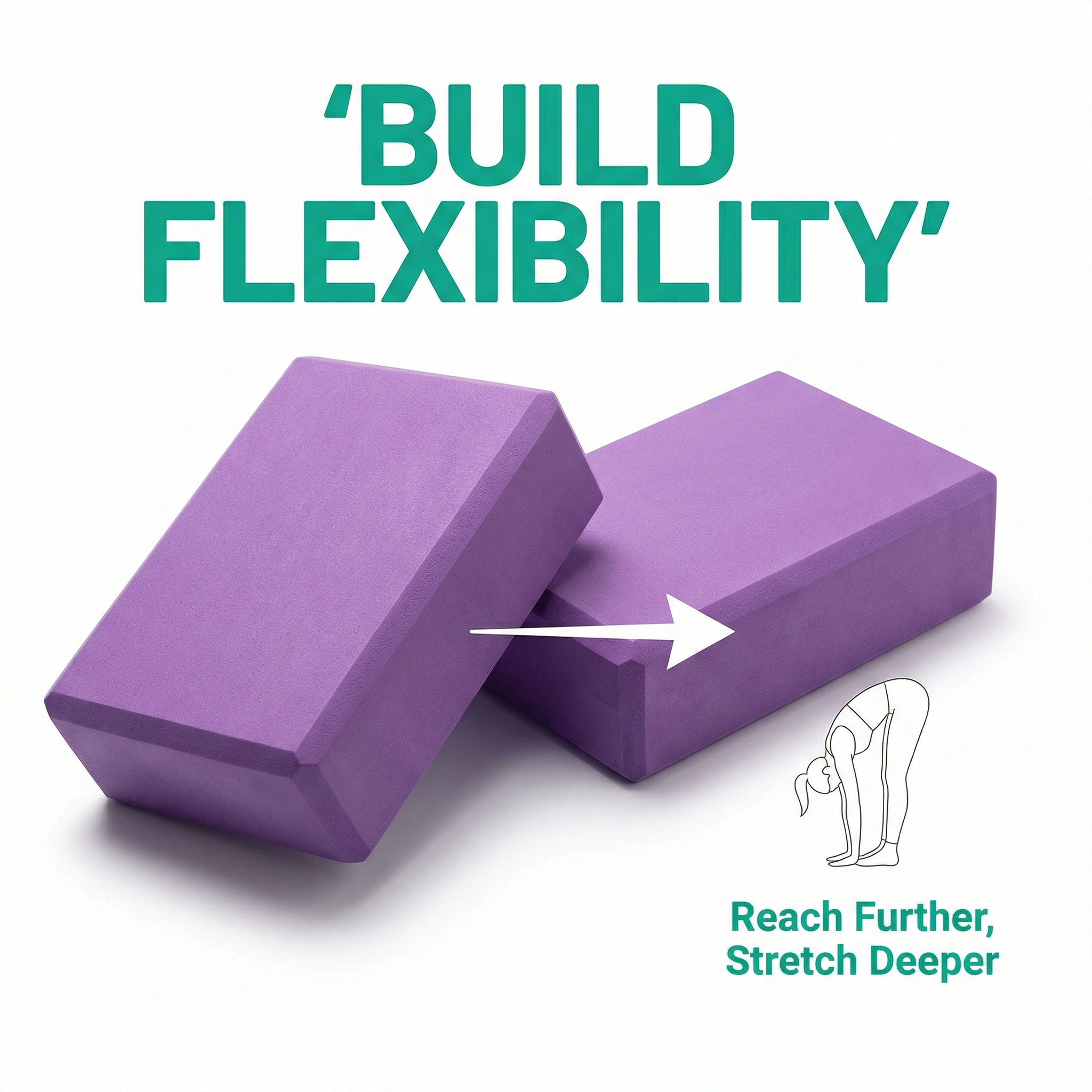 Yoga Blocks (2-Pack) - Deepen Stretches, Prevent Injury