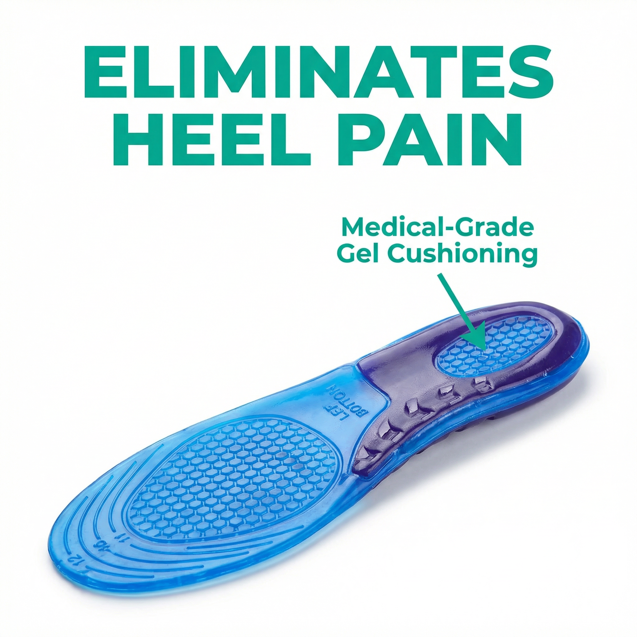 Massaging Gel Insoles - Relieve Foot Pain, Support All Day