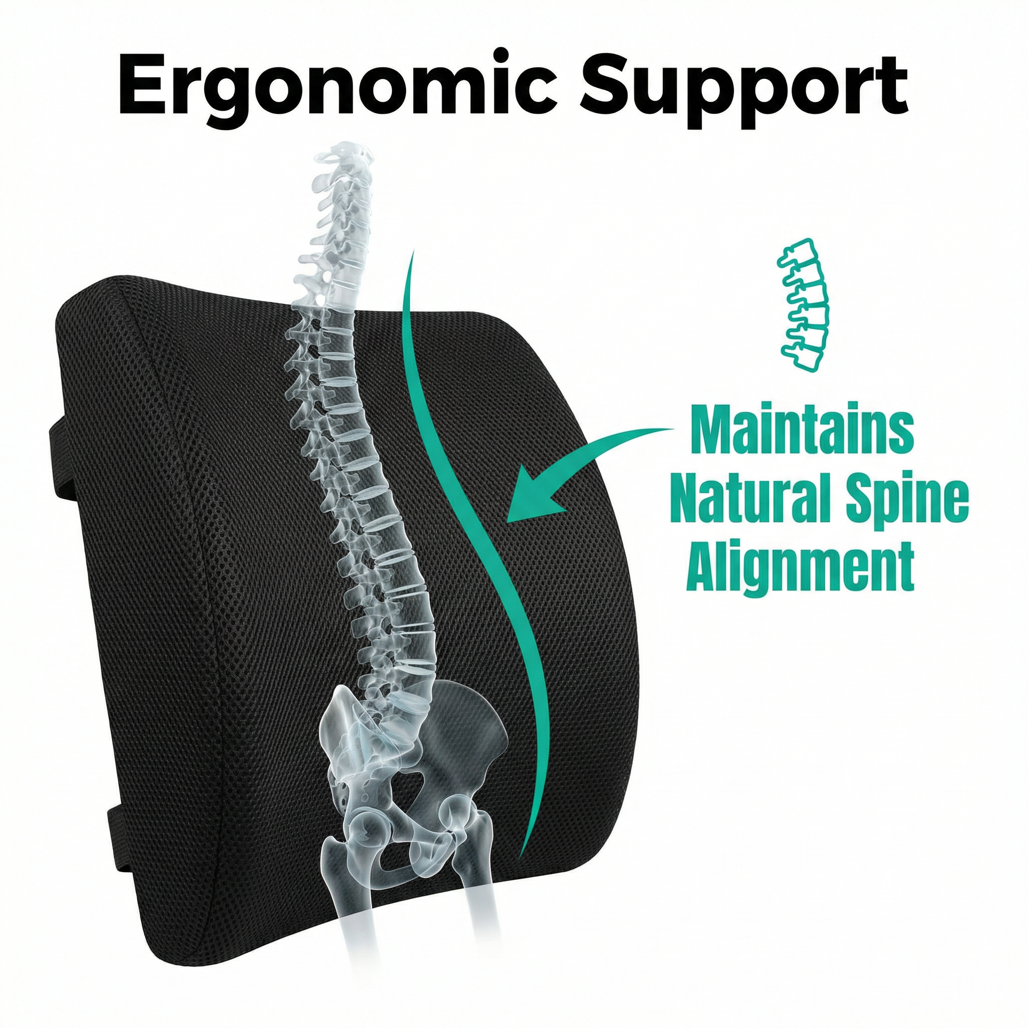 Lumbar Support Cushion - Relieve Back Pain, Improve Posture