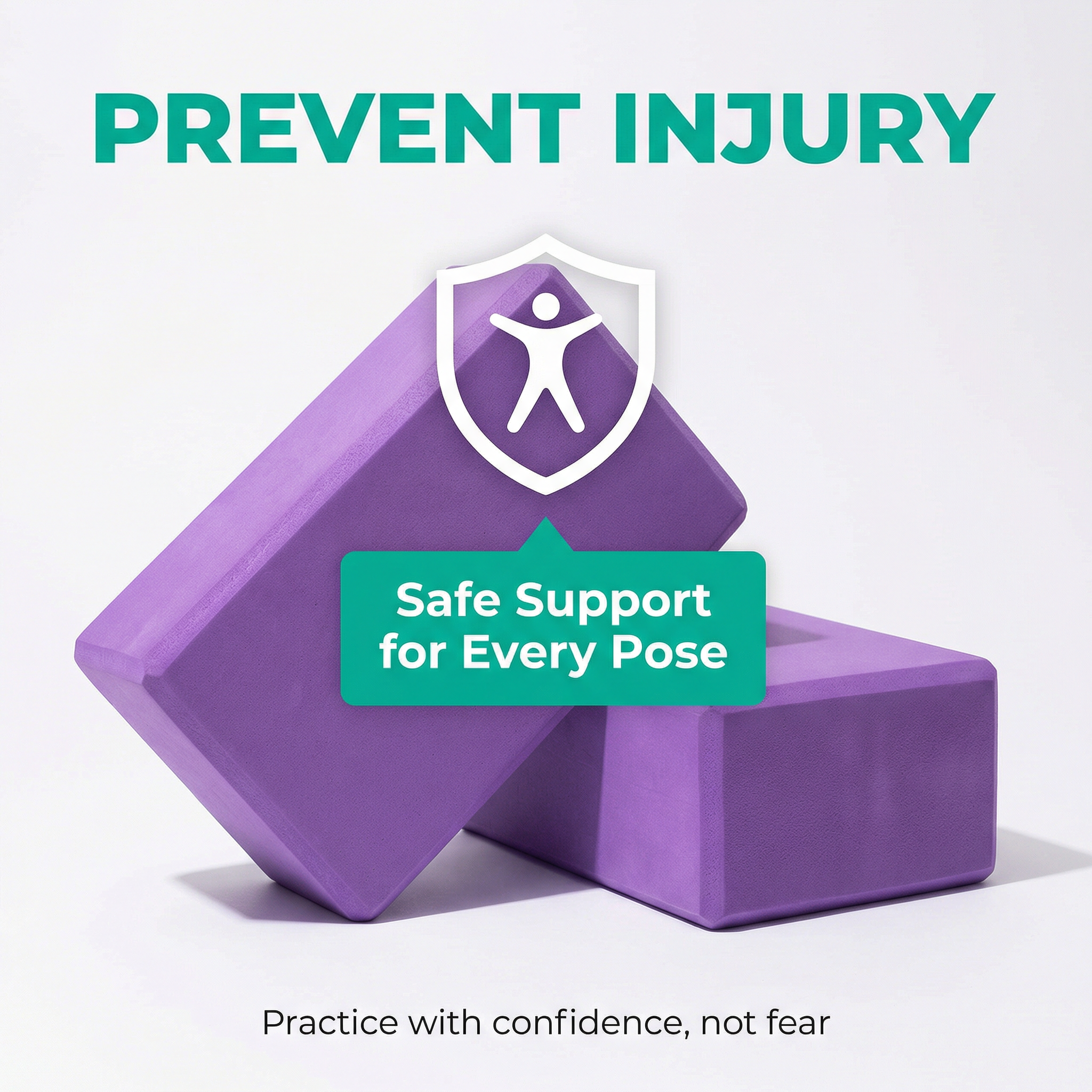 Yoga Blocks (2-Pack) - Deepen Stretches, Prevent Injury