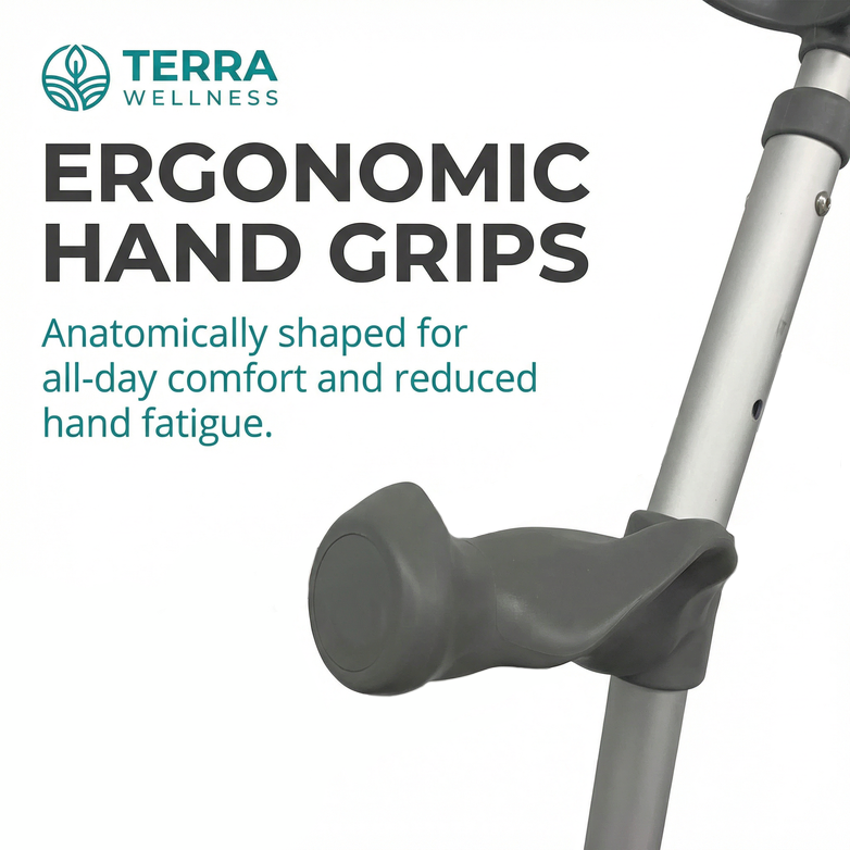 Forearm Elbow Crutches (Pair) - Adjustable, Heavy-Duty Support up to 160kg