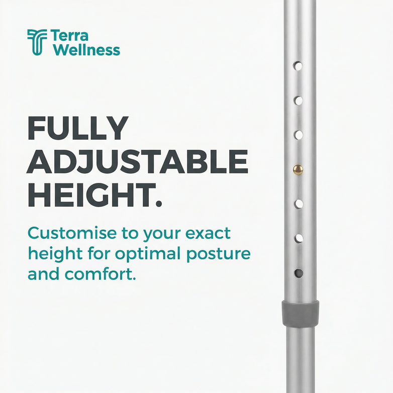 Forearm Elbow Crutches (Pair) - Adjustable, Heavy-Duty Support up to 160kg