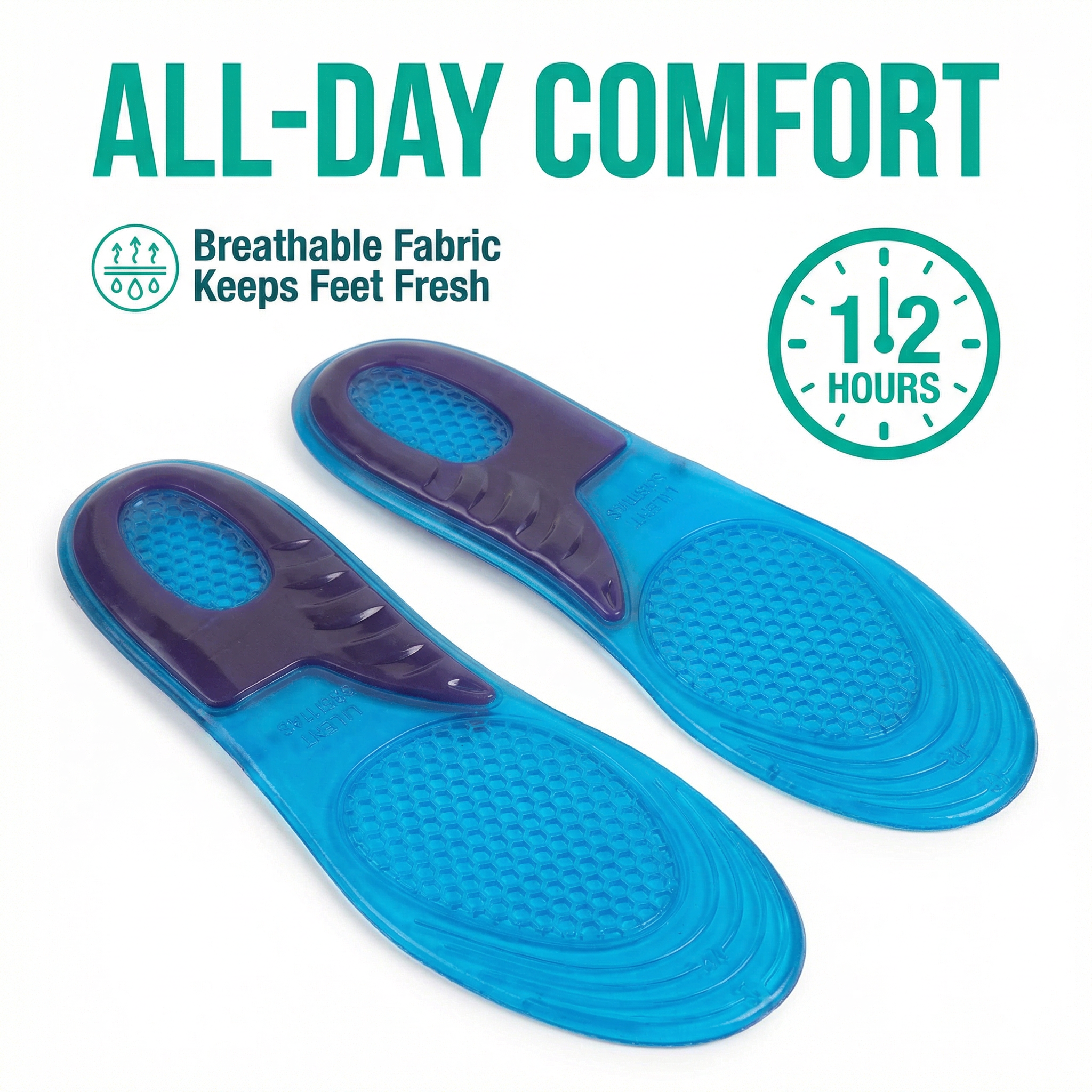 Massaging Gel Insoles - Relieve Foot Pain, Support All Day