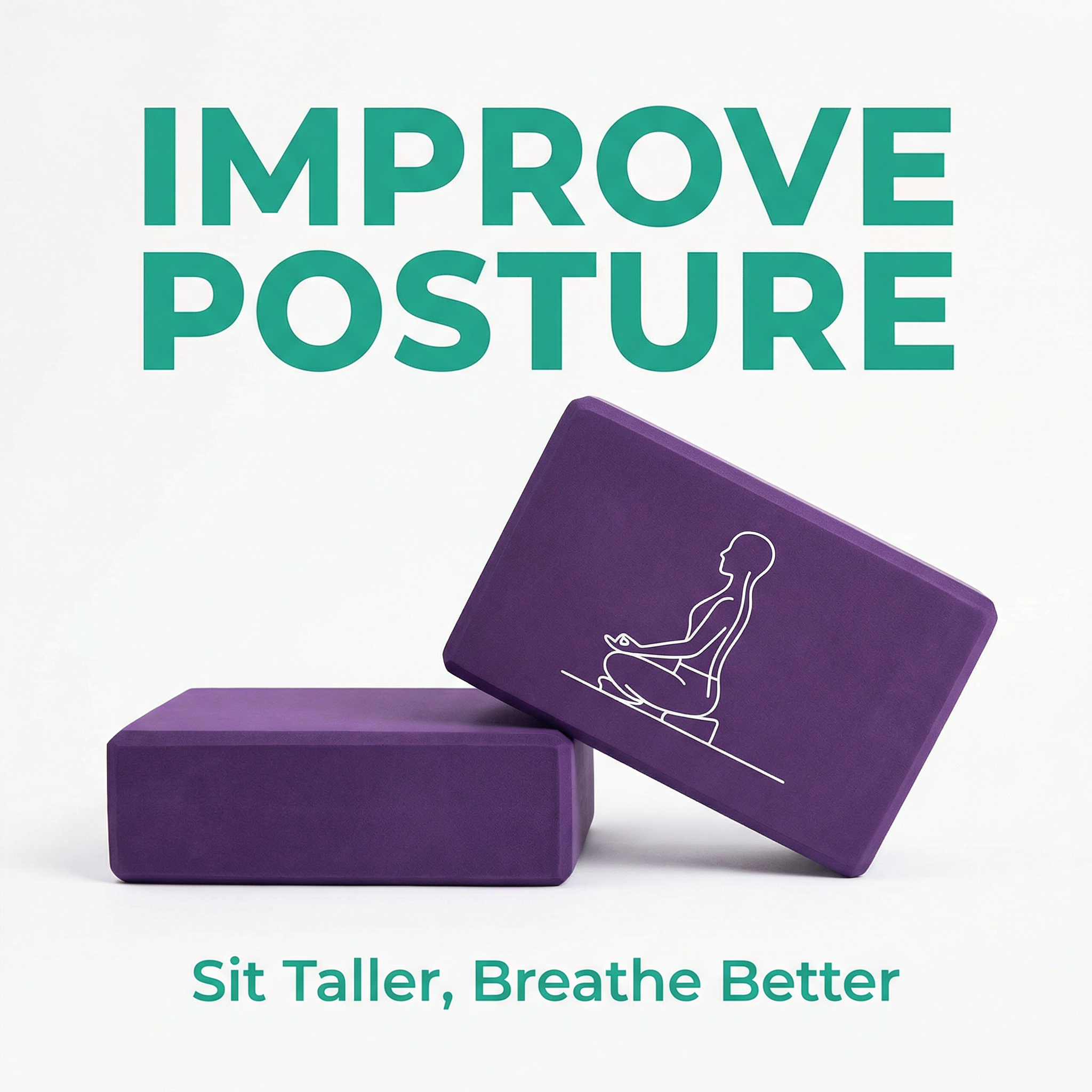 Yoga Blocks (2-Pack) - Deepen Stretches, Prevent Injury