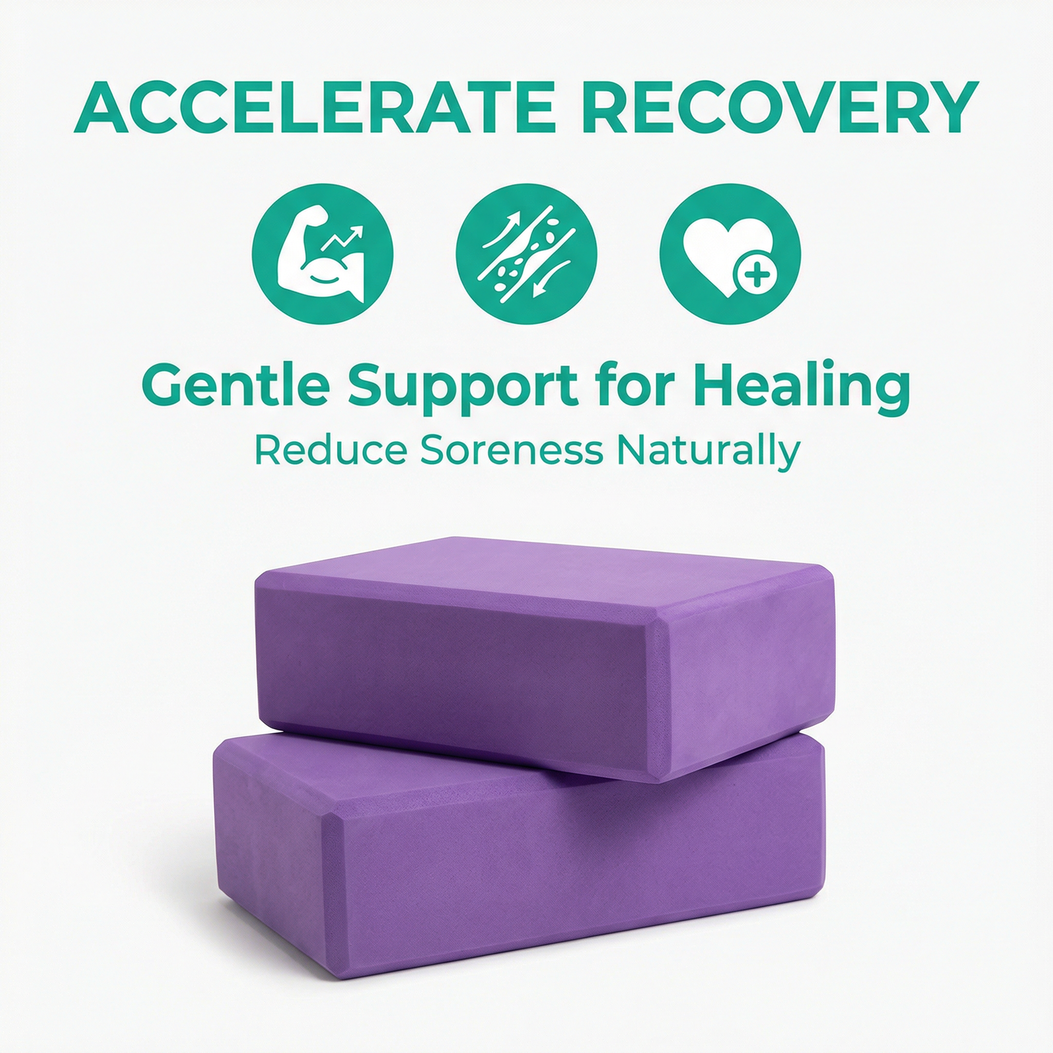 Yoga Blocks (2-Pack) - Deepen Stretches, Prevent Injury