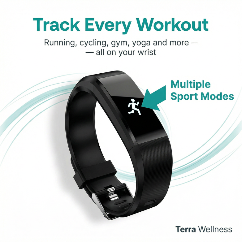 Smart Fitness Bracelet — Track Heart Rate, Sleep & Steps Daily