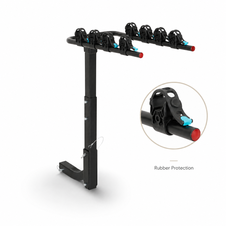 4-Bike Hitch Rack - Secure Quad Transport, Easy Fold Access