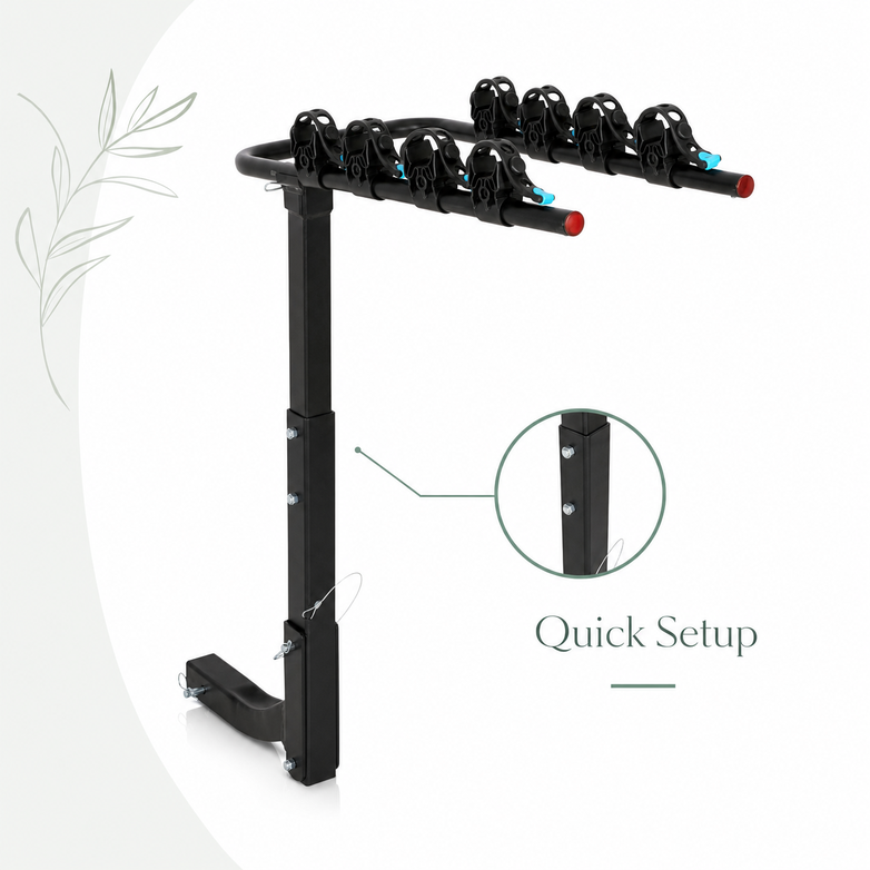 4-Bike Hitch Rack - Secure Quad Transport, Easy Fold Access