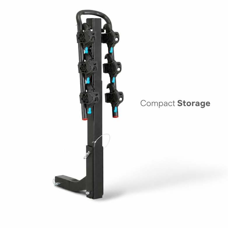 4-Bike Hitch Rack - Secure Quad Transport, Easy Fold Access