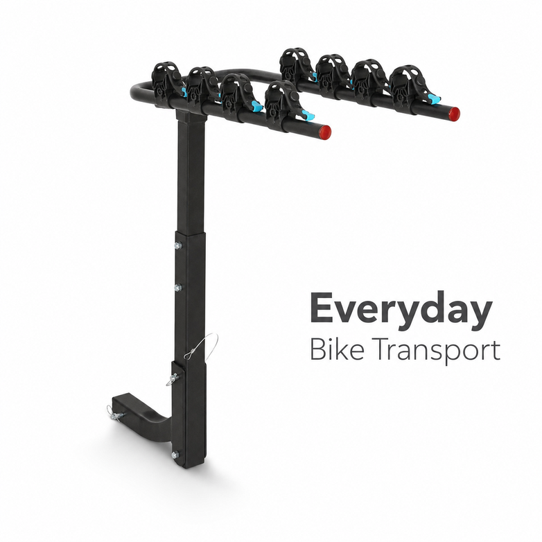 4-Bike Hitch Rack - Secure Quad Transport, Easy Fold Access