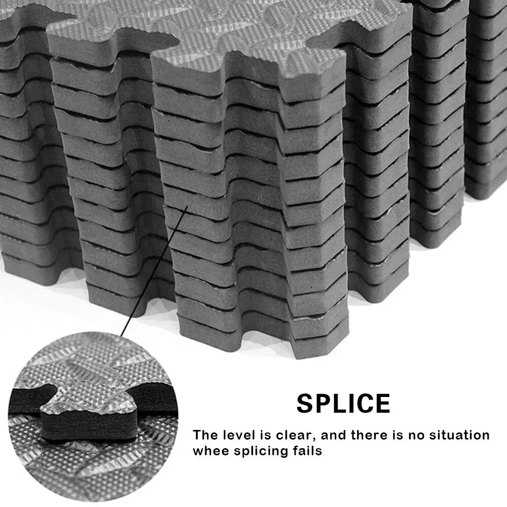 Bundle of gym mats for home or commercial gyms with anti-slip, protective surface