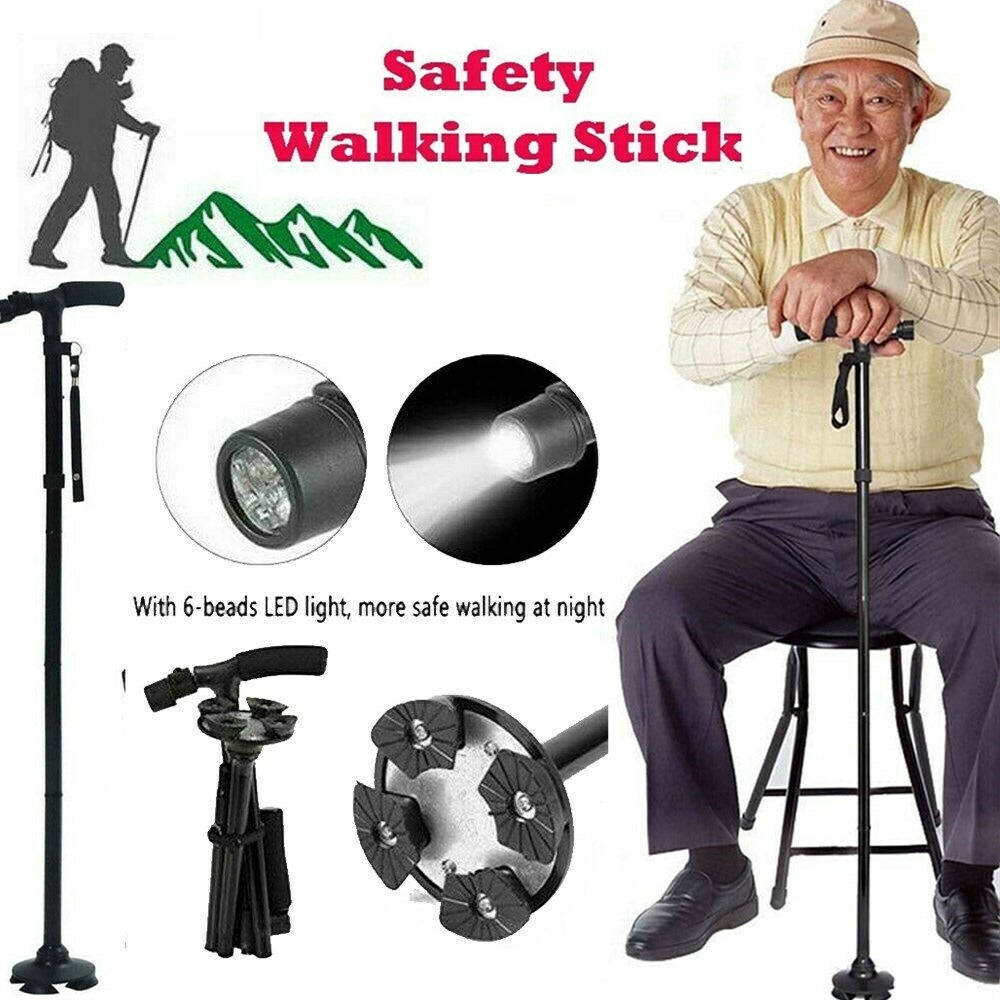 Elderly couple using walking sticks outdoors for balance and mobility assistance