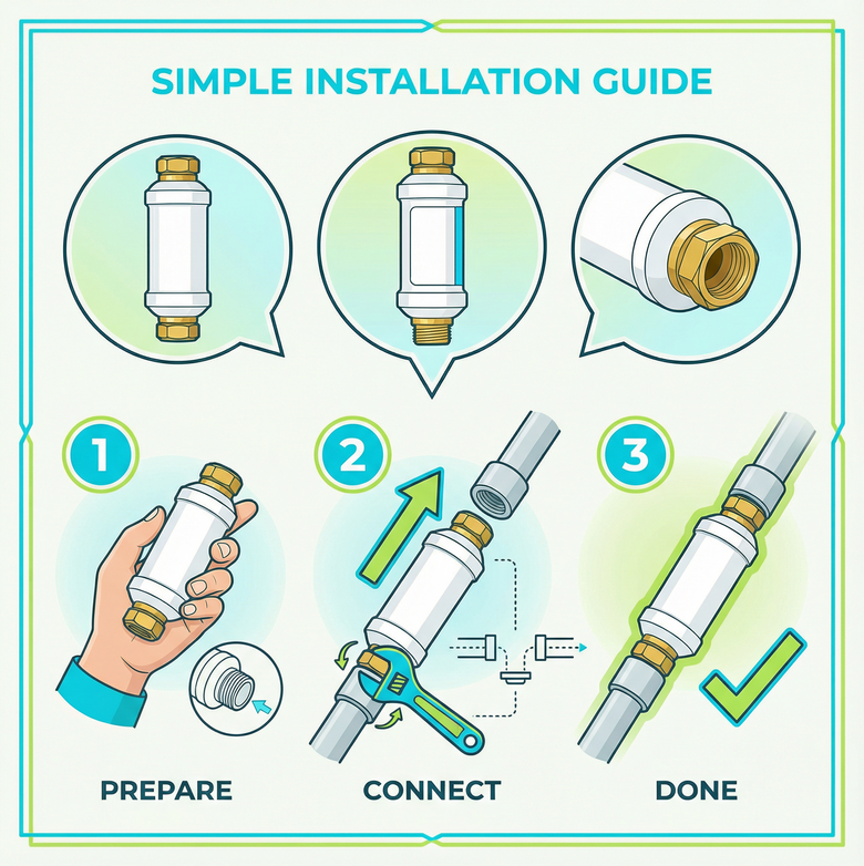 Inline Caravan Water Filter – Remove Chlorine, Enjoy Cleaner Drinking Water