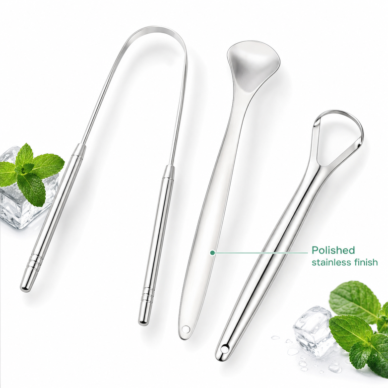 Tongue Scraper - Eliminate Bad Breath, Improve Oral Hygiene