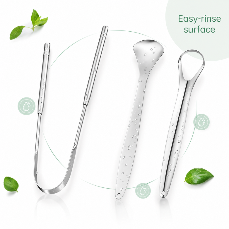 Tongue Scraper - Eliminate Bad Breath, Improve Oral Hygiene
