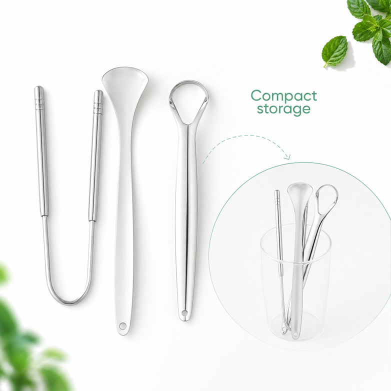 Tongue Scraper - Eliminate Bad Breath, Improve Oral Hygiene