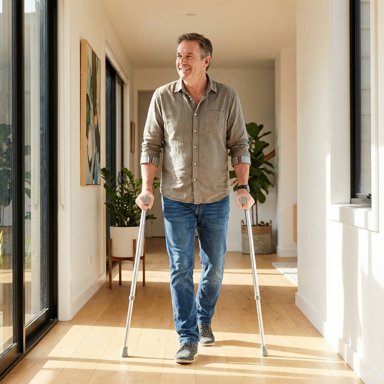 Forearm Elbow Crutches (Pair) - Adjustable, Heavy-Duty Support up to 160kg