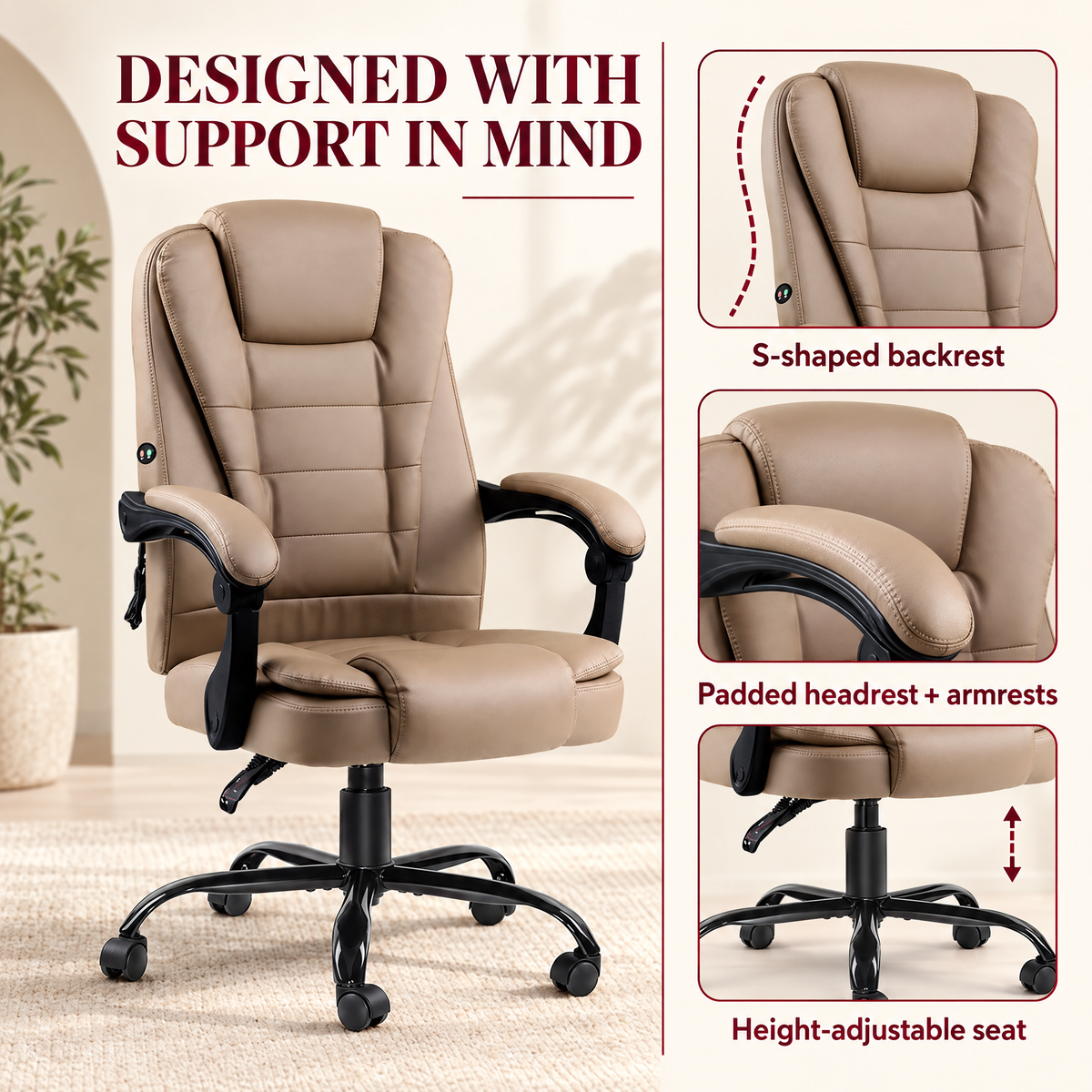 Massage Office Chair – Relieve Back Pain, Work In Comfort
