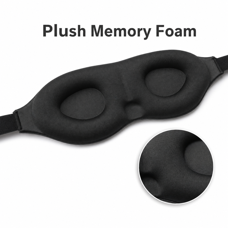 3D Memory Foam Mask - Block 100% Light, Sleep Anywhere
