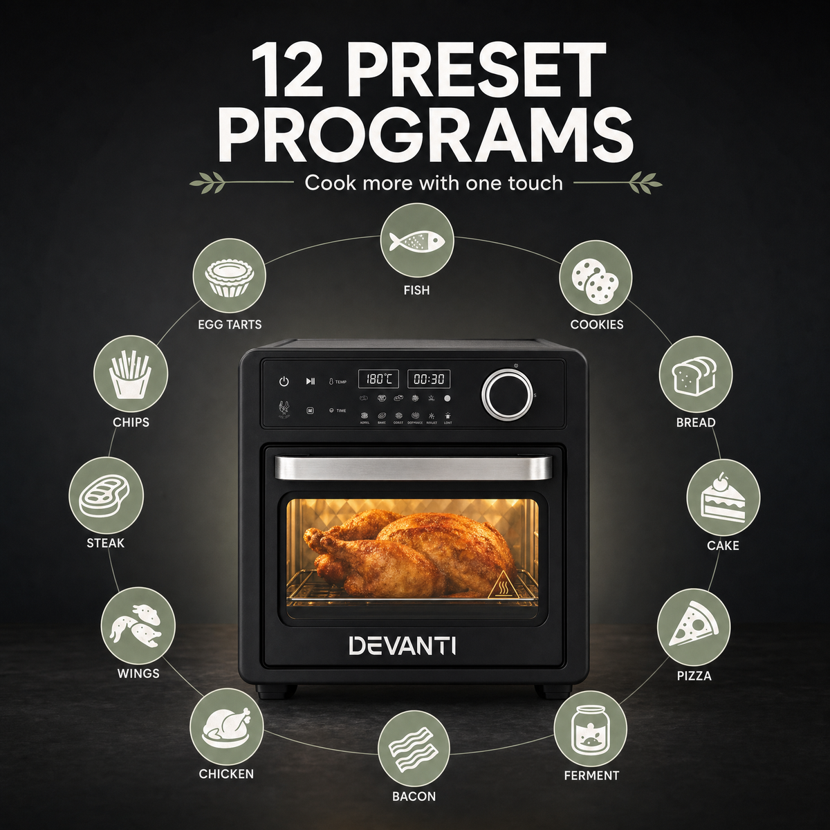 GlassGlow Daily Air Fryer – Healthy Cooking, Less Oil, Crisp Food Fast