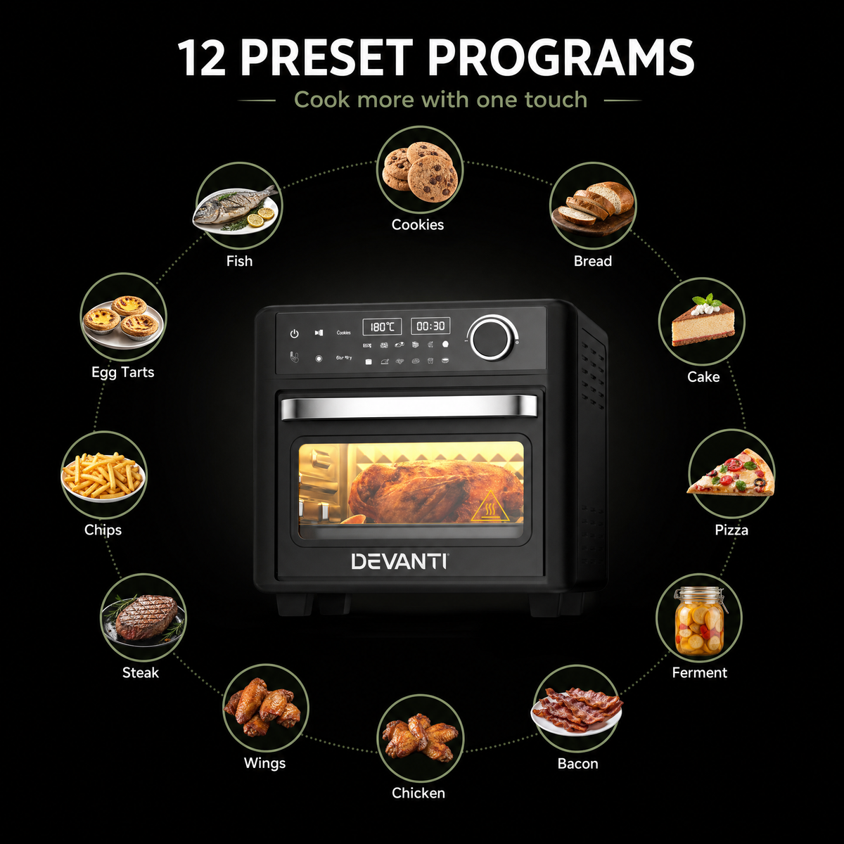 GlassGlow Daily Air Fryer – Healthy Cooking, Less Oil, Crisp Food Fast