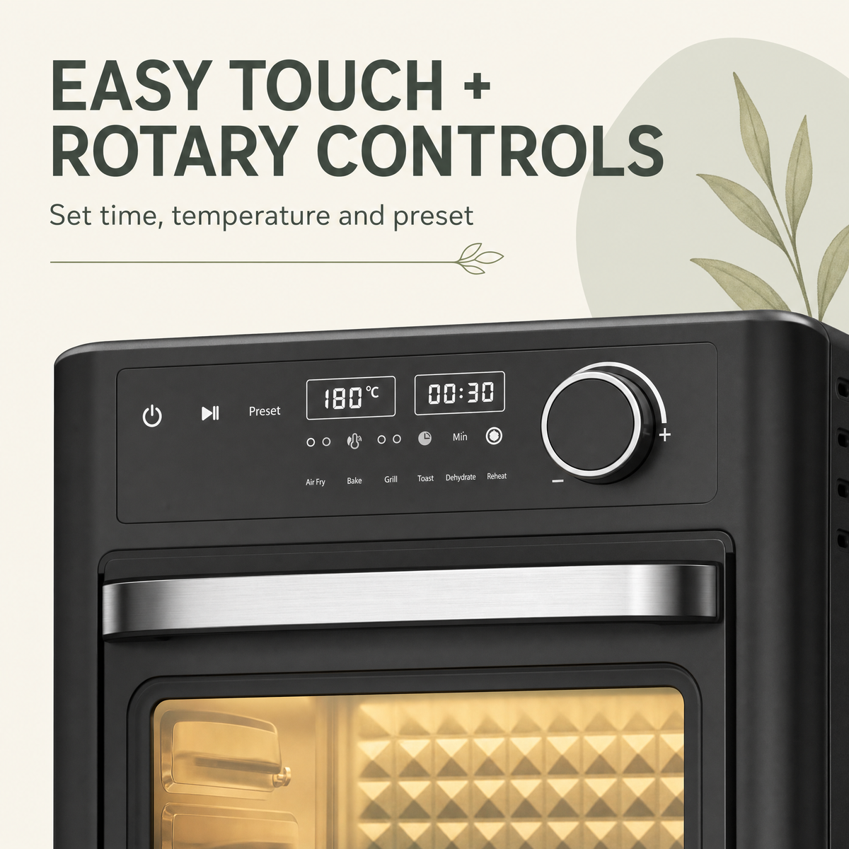 GlassGlow Daily Air Fryer – Healthy Cooking, Less Oil, Crisp Food Fast