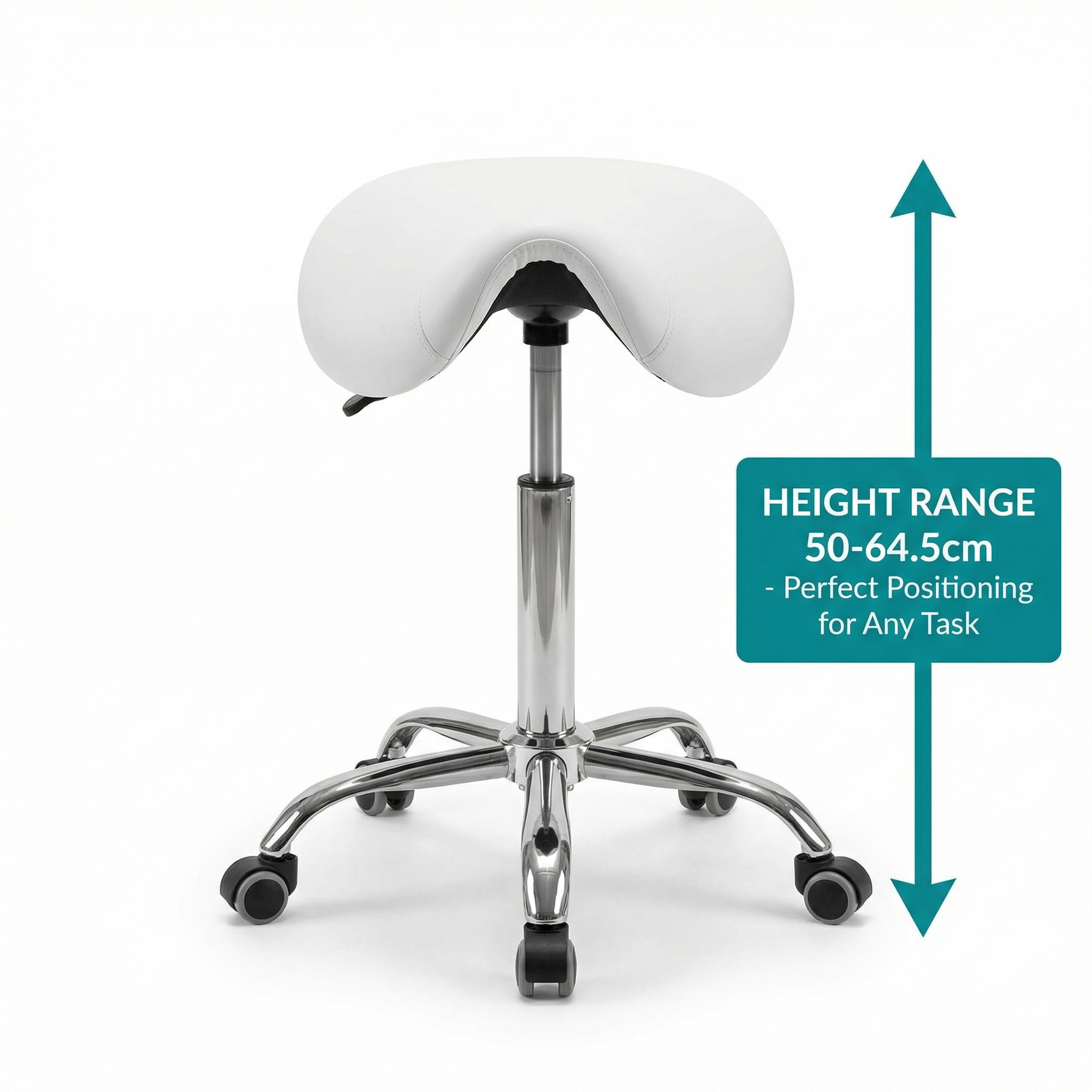 Saddle Stool - Salon Stool, Ergonomic Comfort, 360° Swivel