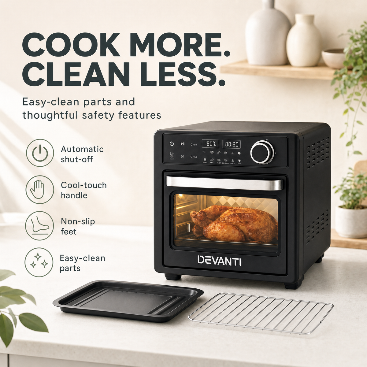 GlassGlow Daily Air Fryer – Healthy Cooking, Less Oil, Crisp Food Fast