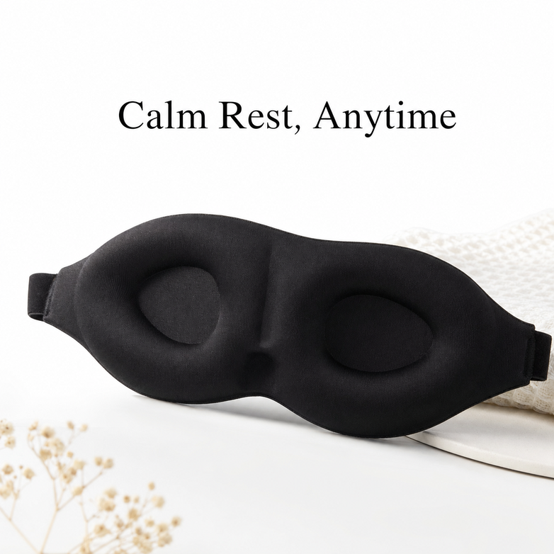 3D Memory Foam Mask - Block 100% Light, Sleep Anywhere