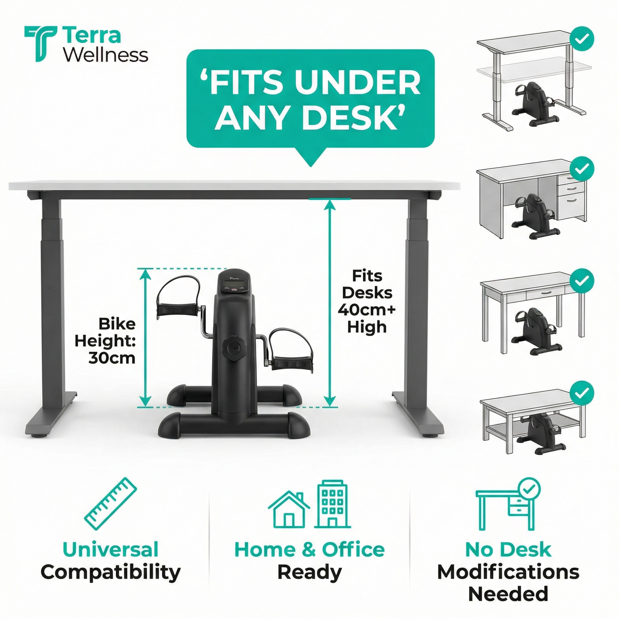Under Desk Exercise Bike - Stay Active, Burn Calories