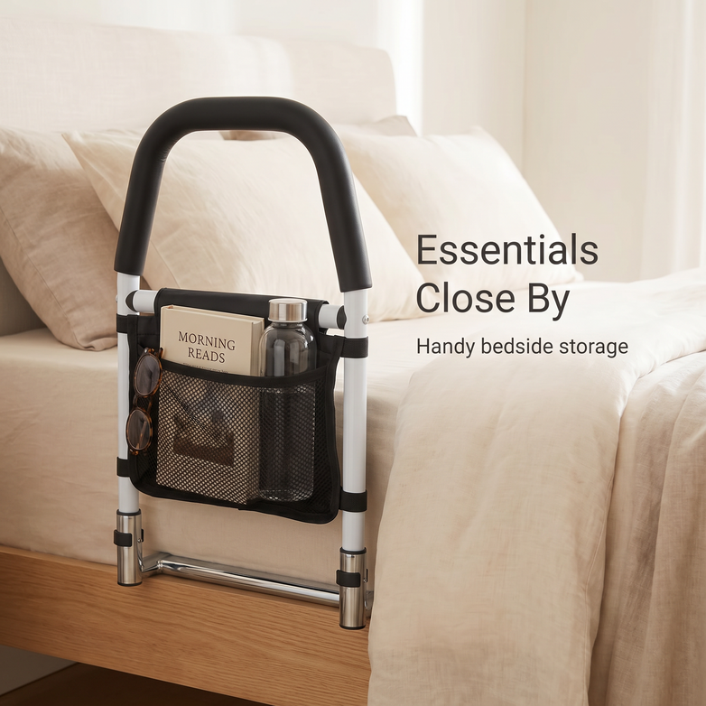 Bed Safety Rail - Prevent Falls, Get In And Out Easier