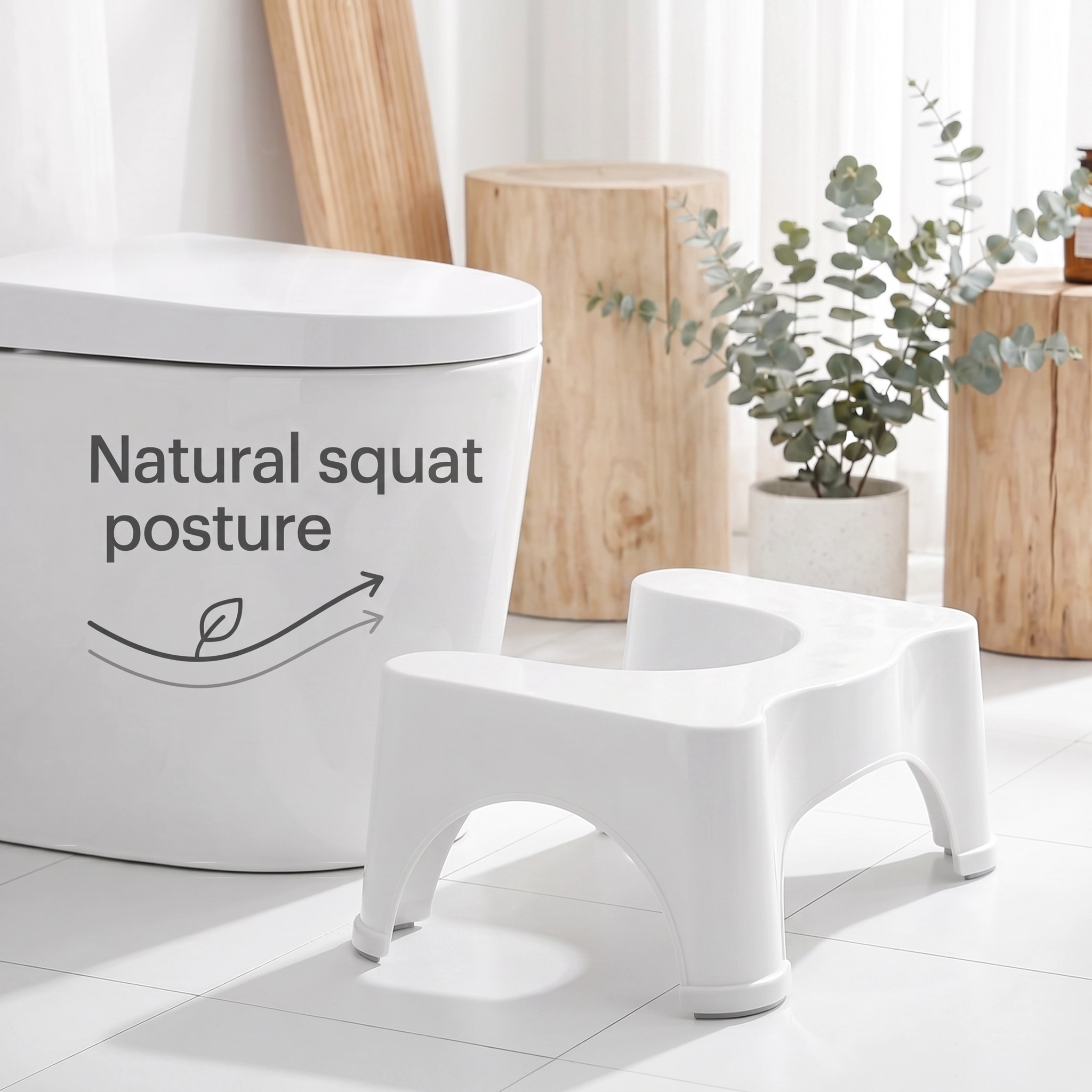 Sit & Squat Toilet Stool - Improve Elimination, Reduce Straining