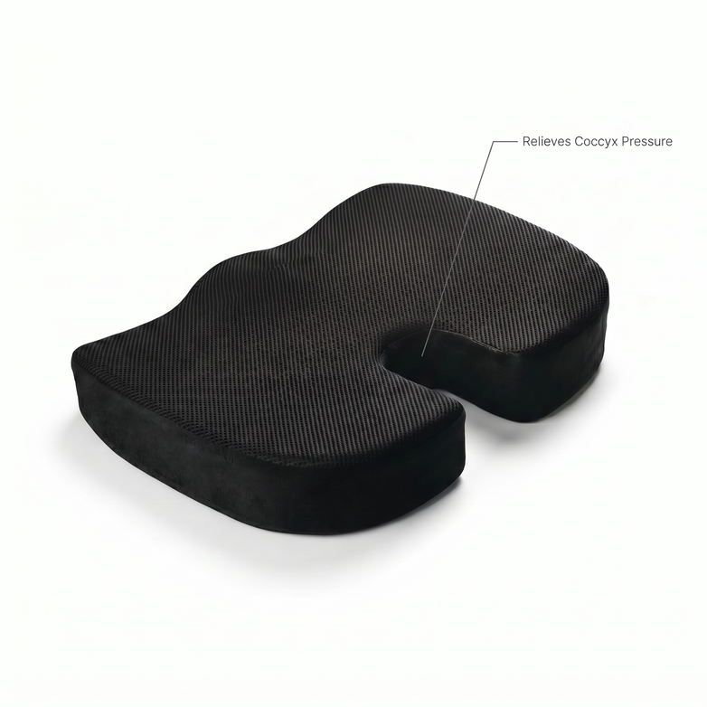 Orthopaedic Seat Cushion - Support Back Pain, Relieve Coccyx Pressure