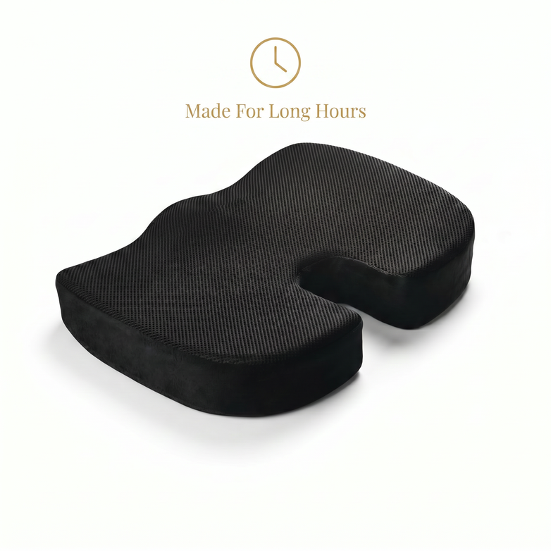 Orthopaedic Seat Cushion - Support Back Pain, Relieve Coccyx Pressure